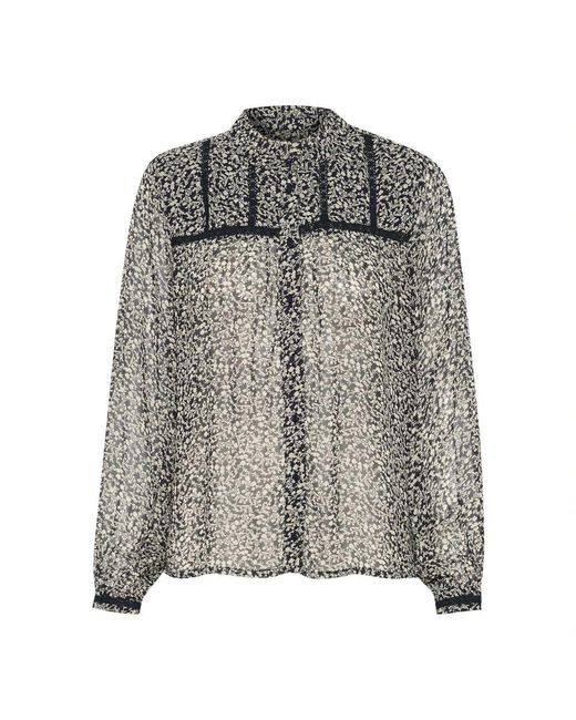 Part Two Gray Dunkelblaue microblumenbluse