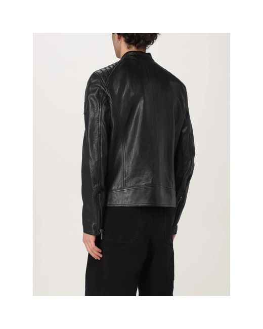 Belstaff Black Leather Jackets for men