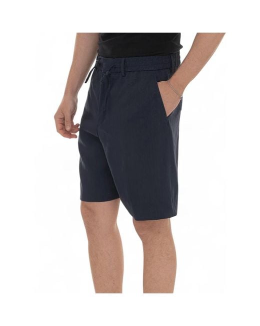 Boss Elastische Taille Bermuda Shorts Met Zakken in het Blue voor heren