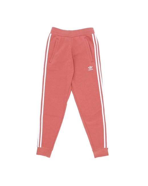 Adidas Fitness ,Roze ,Katoen 3-Stripes Plush Trainingsbroek in het Red voor heren