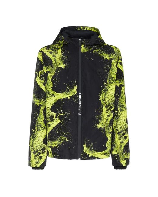 Philipp Plein Fitness ,Veelkleurig ,Polyester Hooded Bomber Jacket in het Green voor heren
