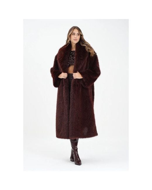 Elisabetta Franchi Red Faux Fur & Shearling Jackets