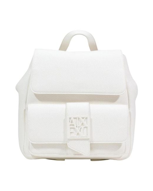 ARMANI EXCHANGE White Backpacks