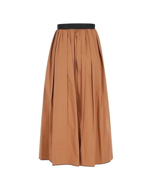 Tela Brown Midi Skirts