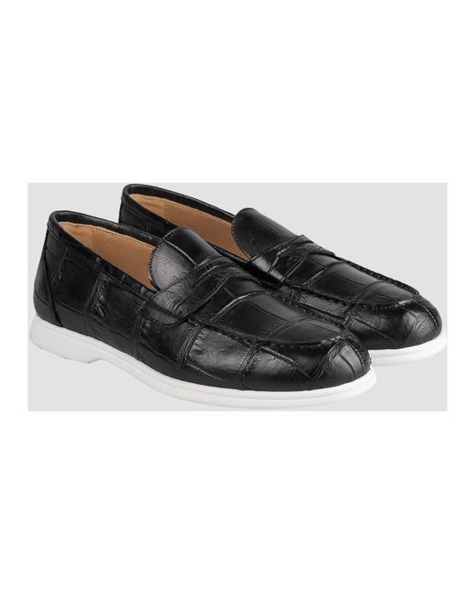 Kiton Krokodilleder-Loafer in Black für Herren
