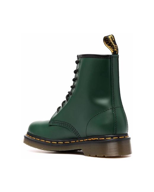 Dr. Martens Schoenen ,Groen ,Donkergroene Leren Veterschoenen in het Green