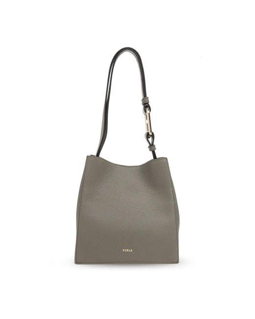Furla Gray Mini eimer schultertasche