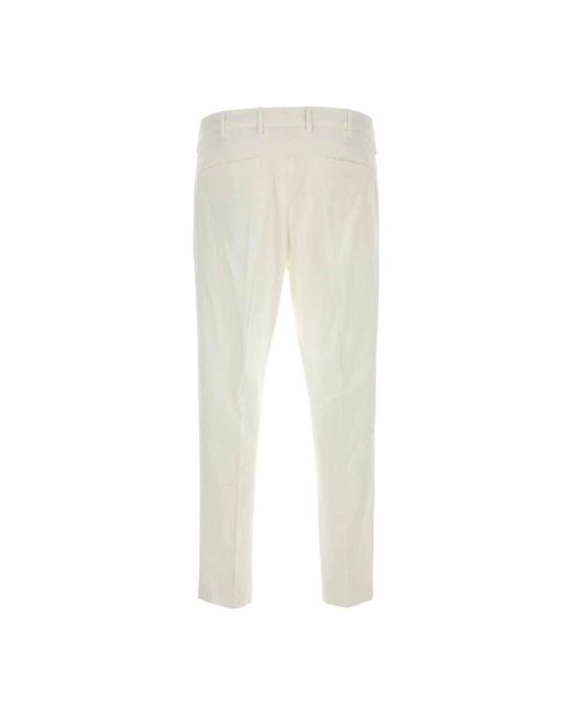 PT Torino Weiße Stretch-Baumwoll-Slim-Fit-Hose in Natural für Herren
