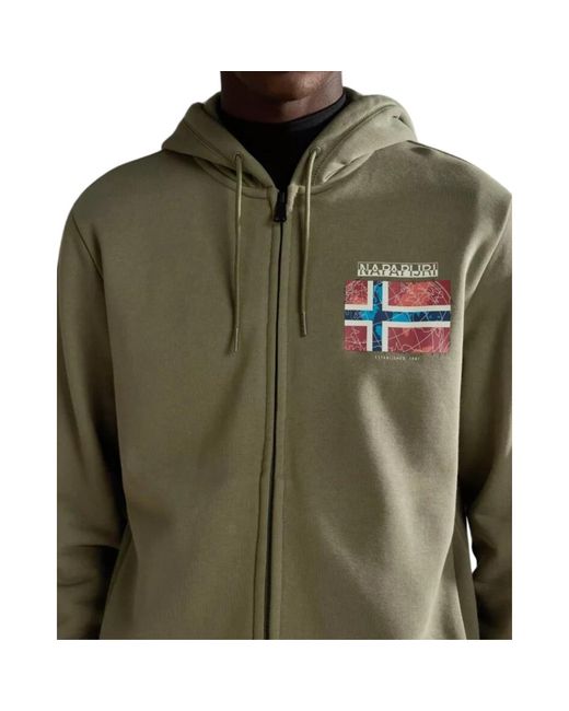 Napapijri Green Zip-Throughs for men