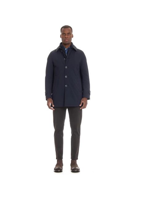 Herno Blue Single-Breasted Coats for men
