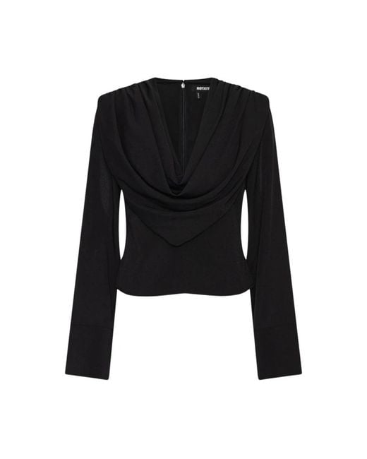 ROTATE BIRGER CHRISTENSEN Black Long Sleeve T-Shirts
