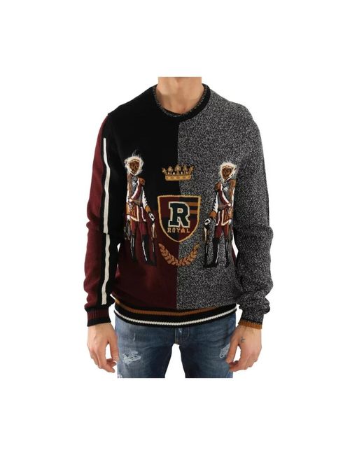 Round-Neck Knitwear di Dolce & Gabbana in Black da Uomo
