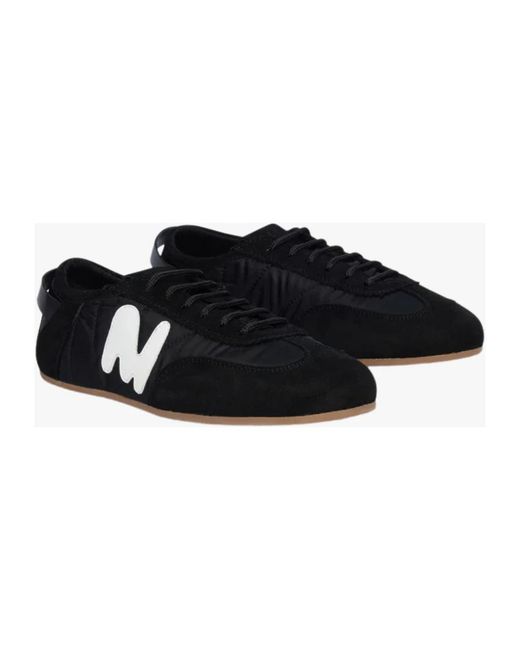 MSGM Black Superflache Wildleder-Sneaker