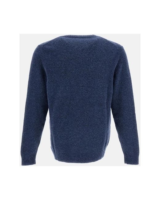Zanone Blue Round-Neck Knitwear for men