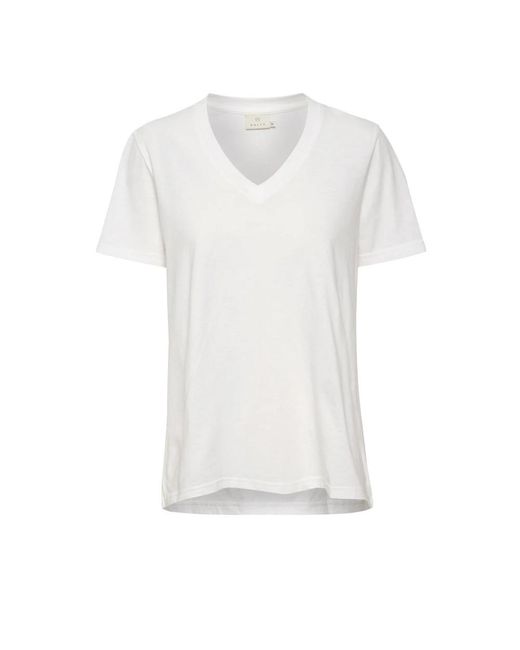 T-Shirts Kaffe de color White