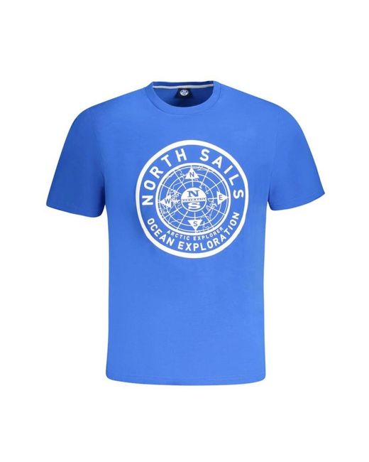 North Sails Tops ,Blauw ,Katoen Blauw Katoenen Crew Neck T-Shirt in het Blue voor heren