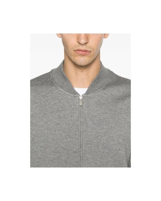 Brunello Cucinelli Gray Bomber Jackets for men