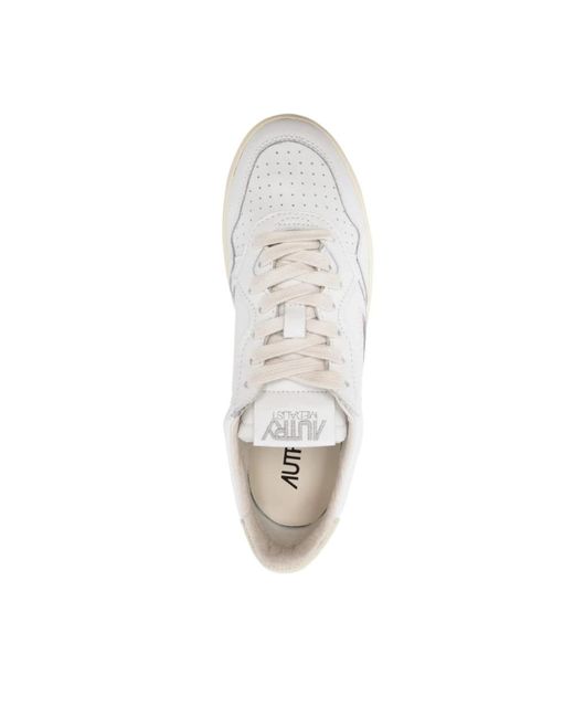 Autry Schoenen ,Wit ,Leer Witte Medalist Lage Sneakers in het White
