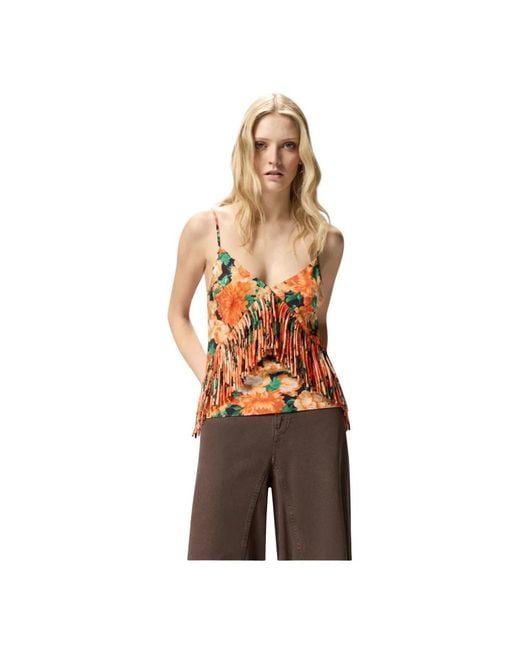 Pinko Metallic Sleeveless Tops