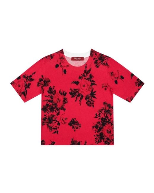 Max Mara Red Round-Neck Knitwear