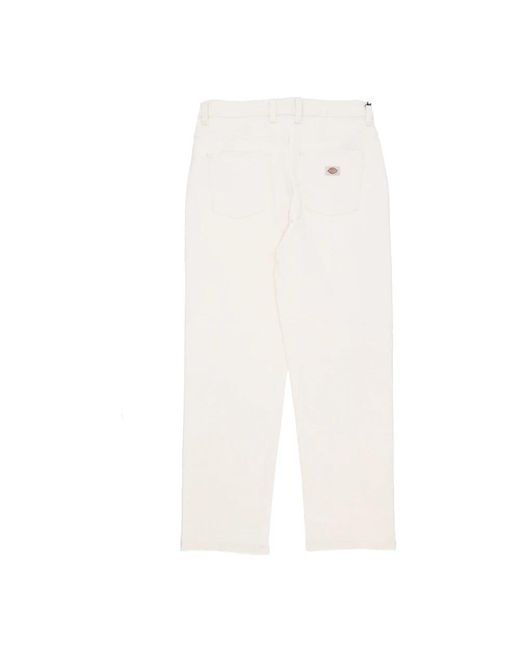 Dickies White Straight Fit Jeans for men