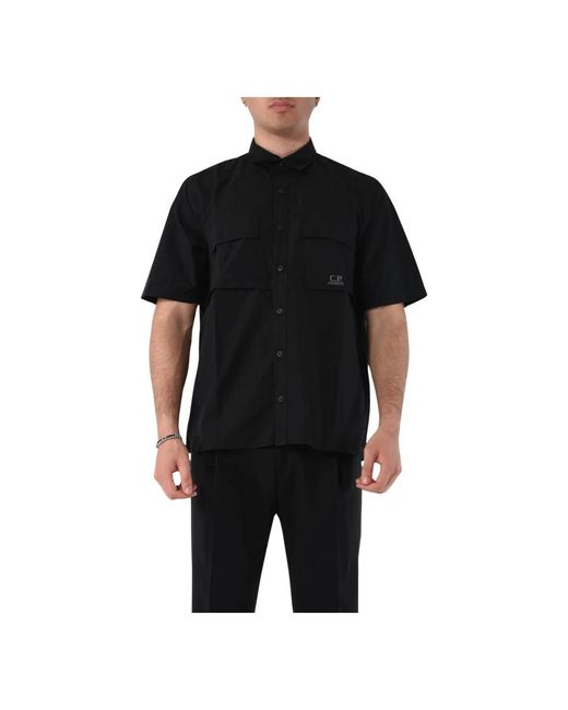 C P Company Black Short Sleeve Shirts for men