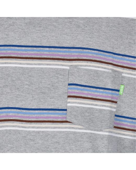 Huf Tops ,Grijs ,Katoen Zak Tee Grijs Heather Strepen in het Blue voor heren