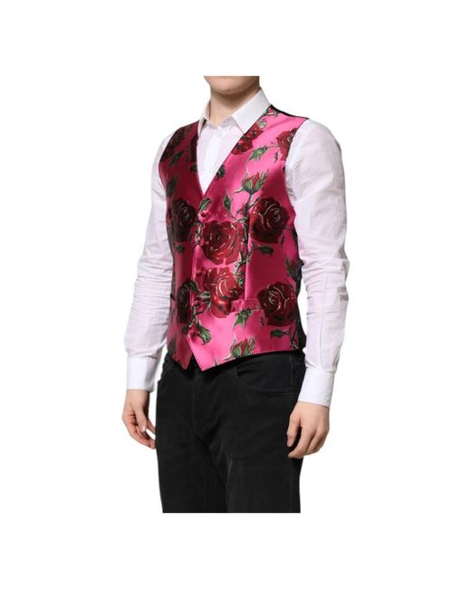 Dolce & Gabbana Red Waistcoats for men