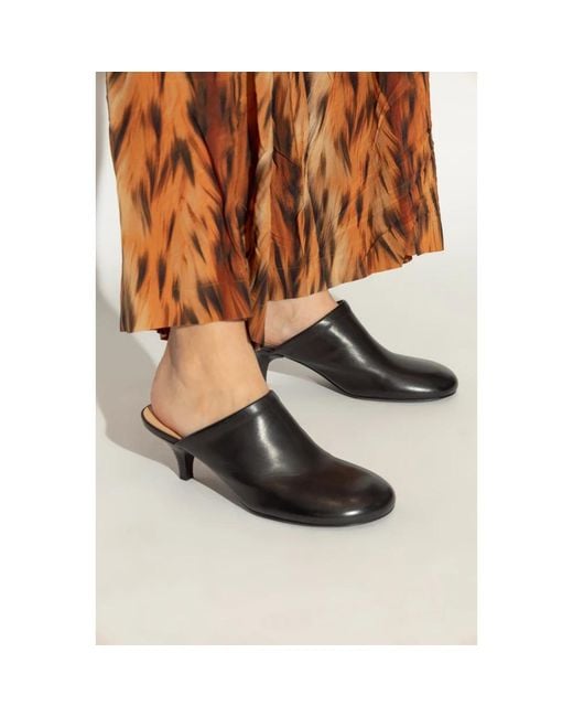Marsèll Black Heeled Mules