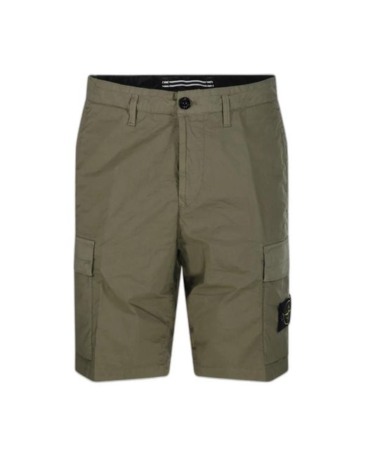 Stone Island Green Casual Shorts for men