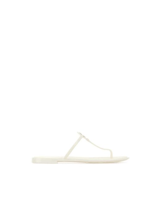 Tory Burch White Flip Flops