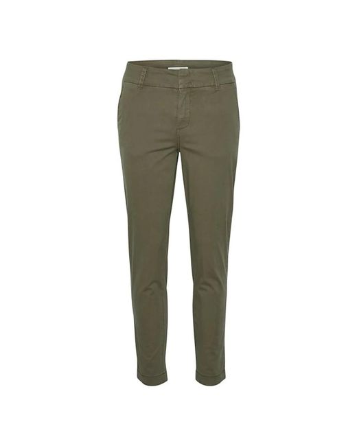 Slim-Fit Trousers Part Two de color Green