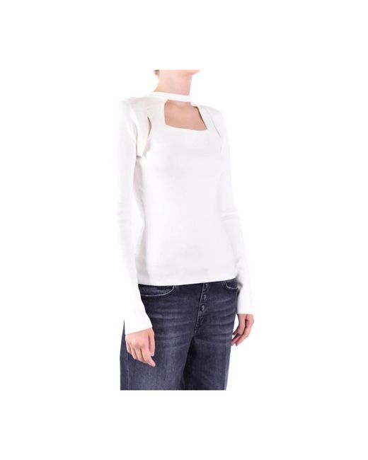 Dondup White Round-Neck Knitwear