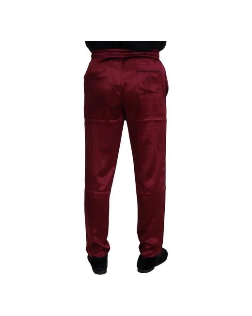 Dolce & Gabbana Red Slim-Fit Trousers for men