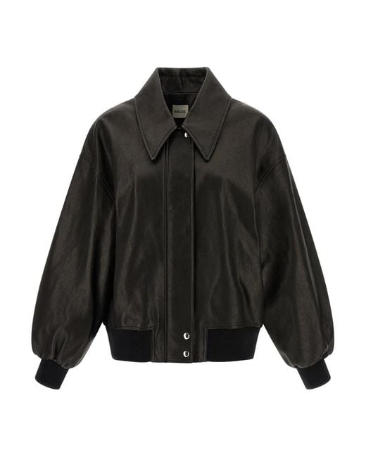 Khaite Black Leather Jackets