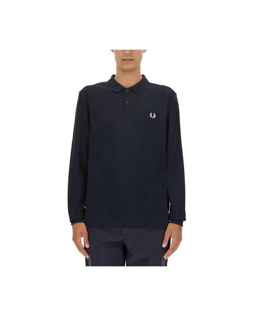 Fred Perry Tops ,Blauw ,Katoen Logo Polo Shirt in het Blue voor heren