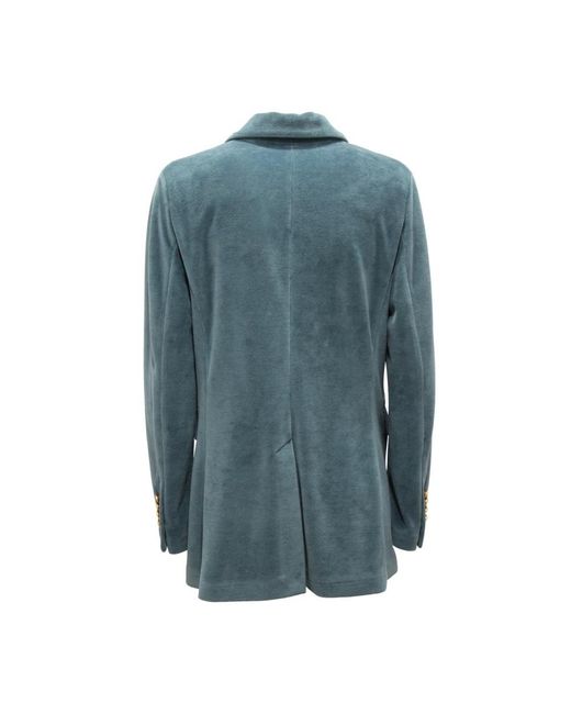 Circolo 1901 Jassen ,Blauw ,Fluwelen Dubbelborst Jas Mineraal Kleur in het Blue