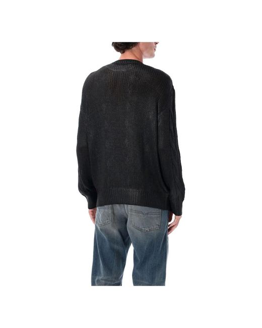 DIESEL Schwarzer Cable-Knit Pullover Aw25 in Black für Herren