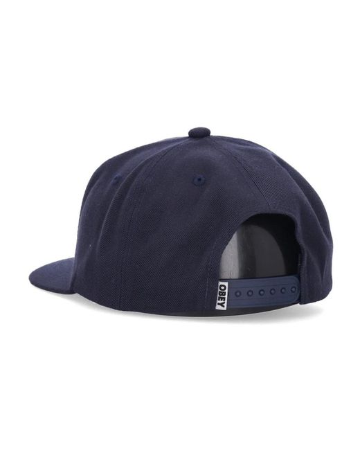 Obey Accessoires ,Blauw ,Wol Klassieke Marineblauwe Snapback Pet in het Blue