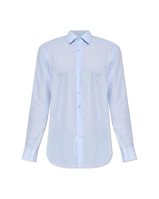 Etro Overhemden ,Blauw ,Katoen Gestreept Overhemd in het Blue voor heren