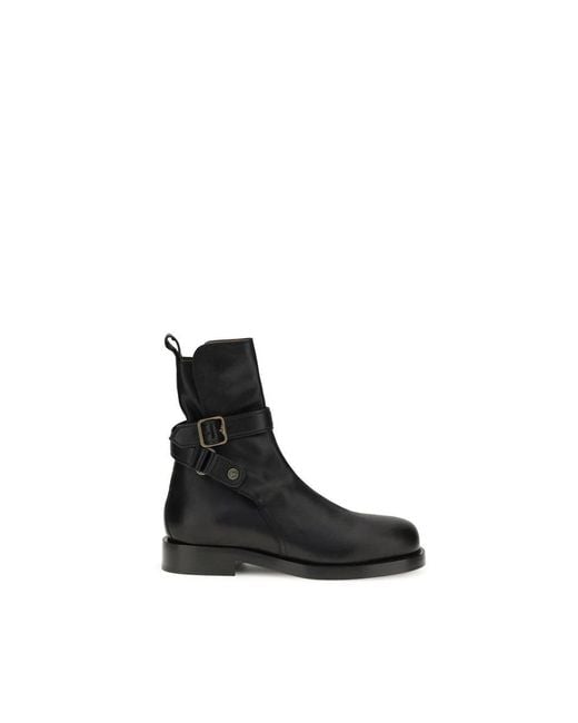 Burberry Black Buckle Ankle Boots for men