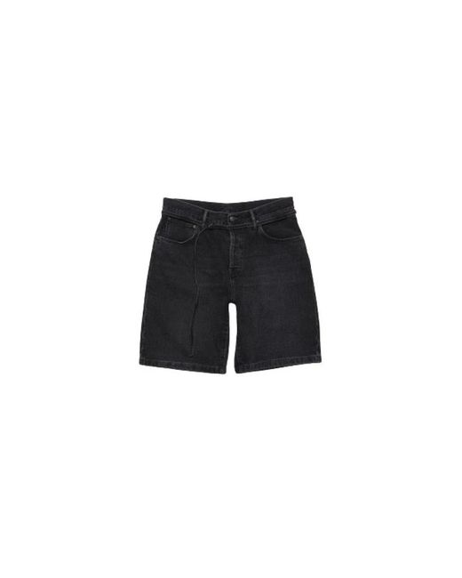 Acne Black Denim Shorts for men