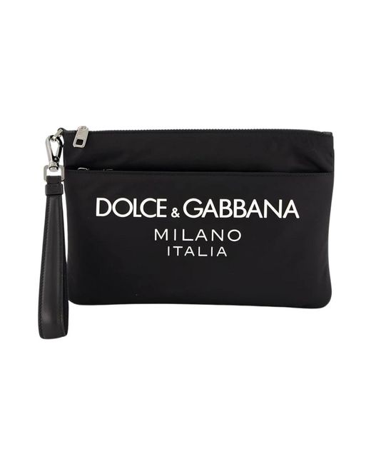 Dolce & Gabbana Zwarte Nylon Logo Pouch Met Afneembare Band in het Black voor heren