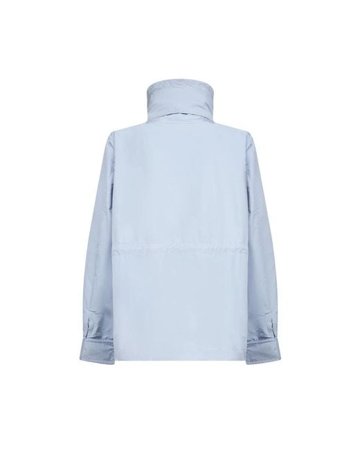 Moncler Jassen ,Blauw ,Leer Enette Hooded Short Parka in het Blue