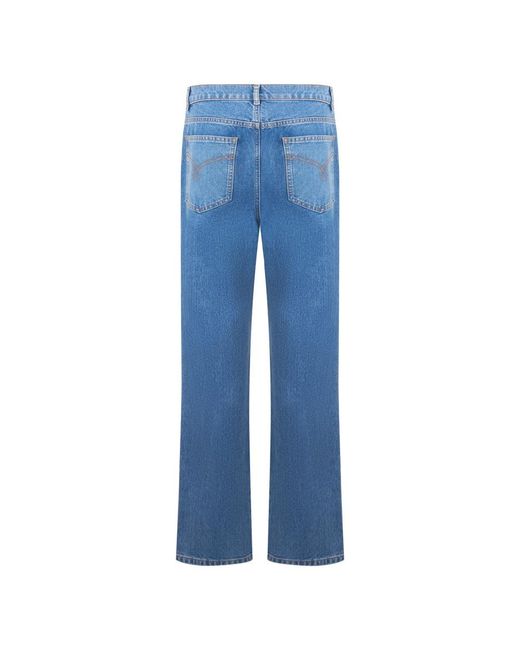 Moschino Comfortabele Wijde Denim Broek in het Blue