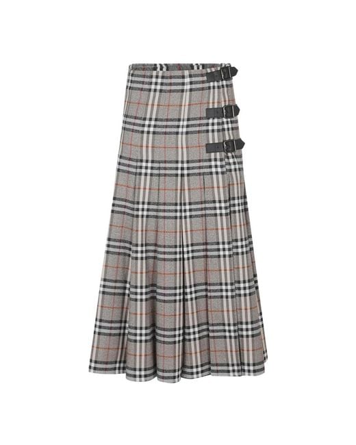 Burberry Gray Maxi Skirts