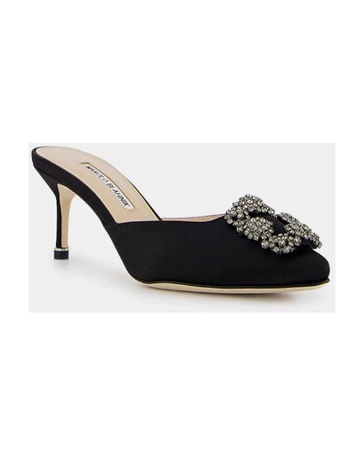 Manolo Blahnik Black Heeled Mules
