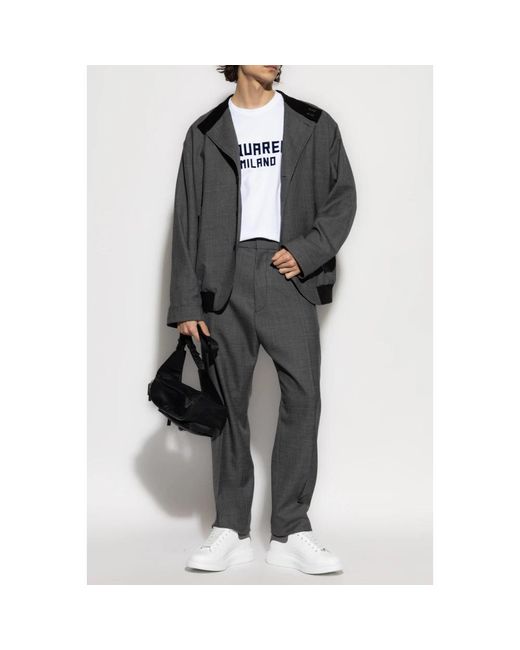 DSquared² Broeken ,Grijs ,Wol Wollen Broek in het Gray voor heren