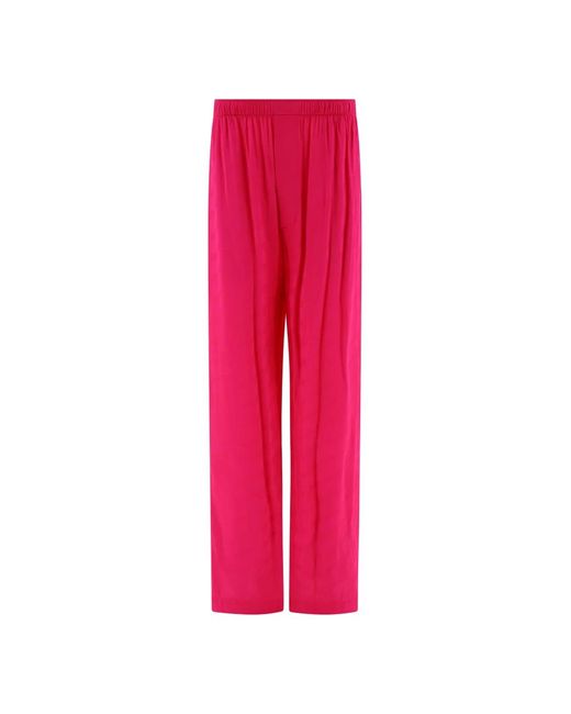 Balenciaga Red Rosa Monogramm Hose Elegant Komfortabel