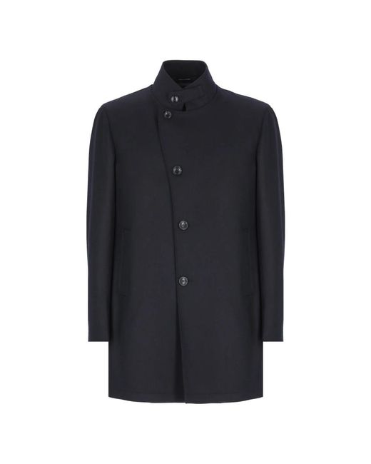 Tagliatore Blue Single-Breasted Coats for men